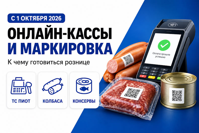 Октябрь 2026: обязательный ТС ПИоТ, колбаса и консервы на кассе, новые правила для маркетплейсов